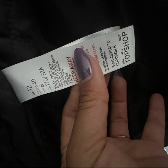 Topshop Charcoal Denim Jacket with Sherpa Collar - Picture 5 of 9